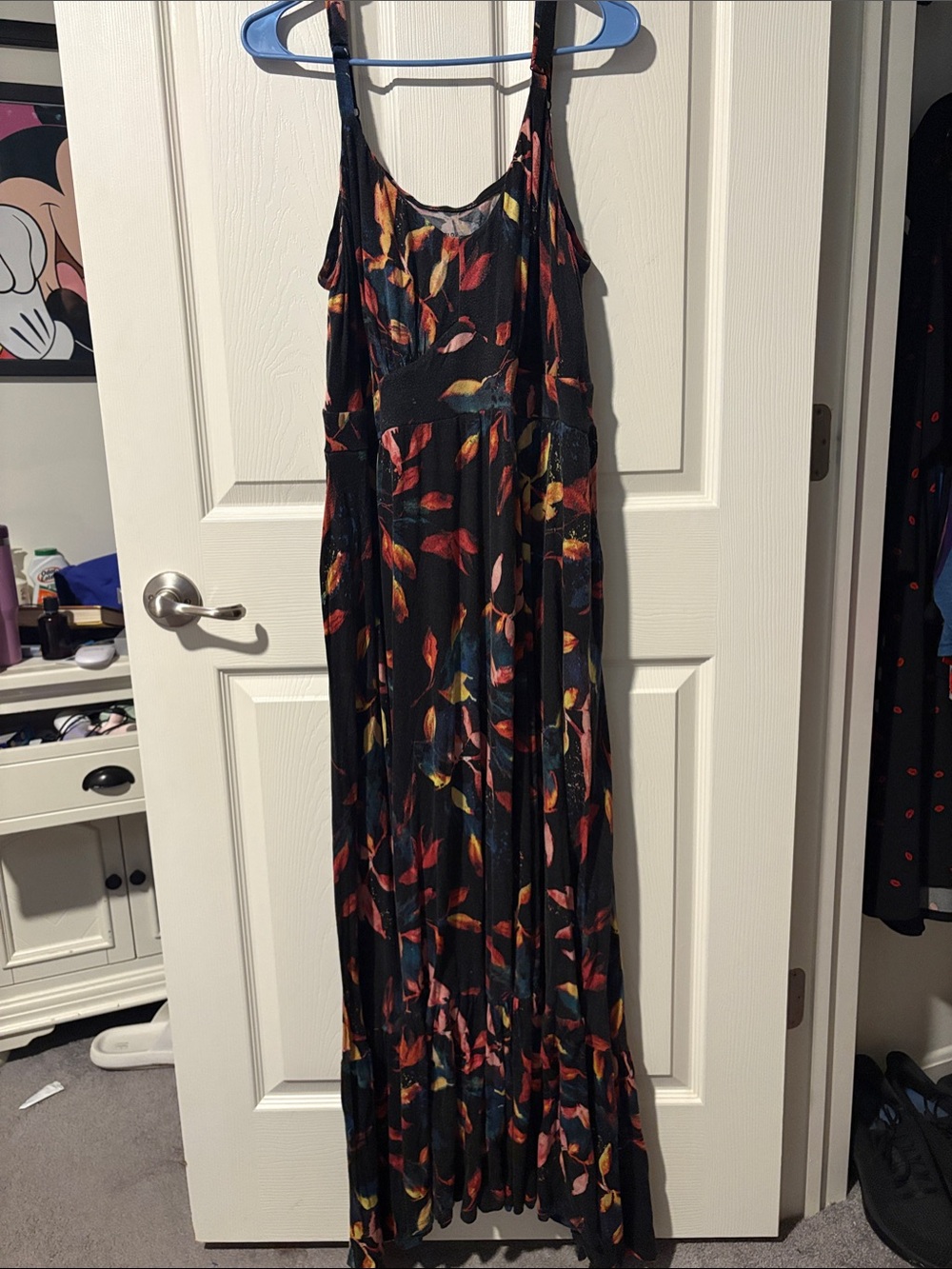torrid Black Maxi Dress with Multicolor Leaf Print